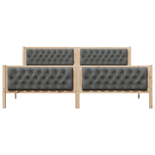 Estrutura da Cama de casal simple com cabeceira Cinza Escuro 200 x 200 cm Estrutura da Cama de casal simple com cabeceira Cinza Escuro 200 x 200 cm