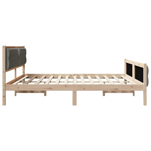 Estrutura da Cama de casal simple com cabeceira Cinza Escuro 200 x 200 cm Estrutura da Cama de casal simple com cabeceira Cinza Escuro 200 x 200 cm