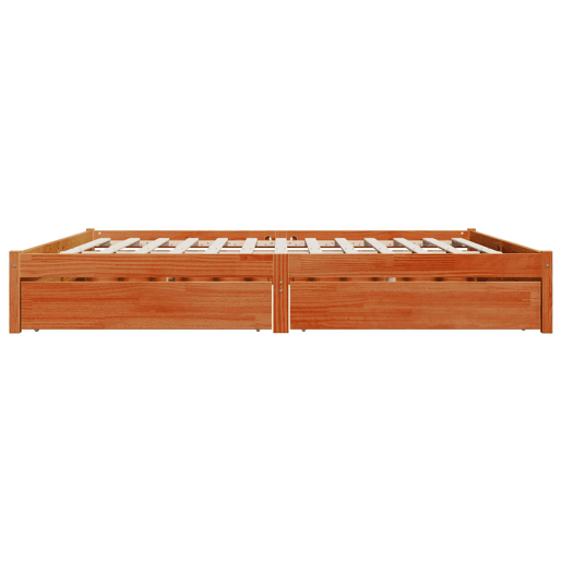 Estrutura da Cama de casal moderno com gaveta - Marrom Cera 200 x 200 cm Estrutura da Cama de casal moderno com gaveta - Marrom Cera 200 x 200 cm