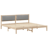 Estrutura da Cama de casal simple com cabeceira Cinzento-claro 200 x 200 cm