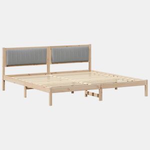 Estrutura da Cama de casal simple com cabeceira Cinzento-claro 200 x 200 cm
