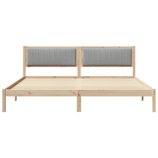 Estrutura da Cama de casal simple com cabeceira Cinzento-claro 200 x 200 cm