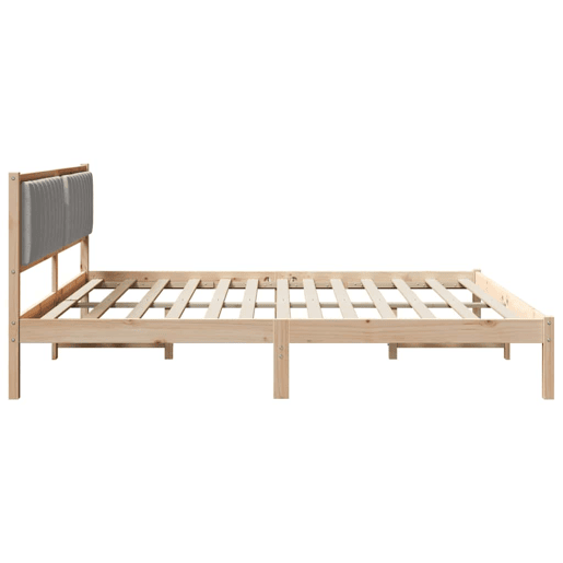 Estrutura da Cama de casal simple com cabeceira Cinzento-claro 200 x 200 cm