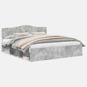 Estrutura de Cama de casal para adultos com cabeceira Concreto 180 x 200 cm