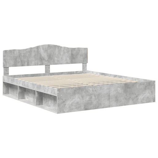 Estrutura de Cama de casal para adultos com cabeceira Concreto 180 x 200 cm Estrutura de Cama de casal para adultos com cabeceira Concreto 180 x 200 cm
