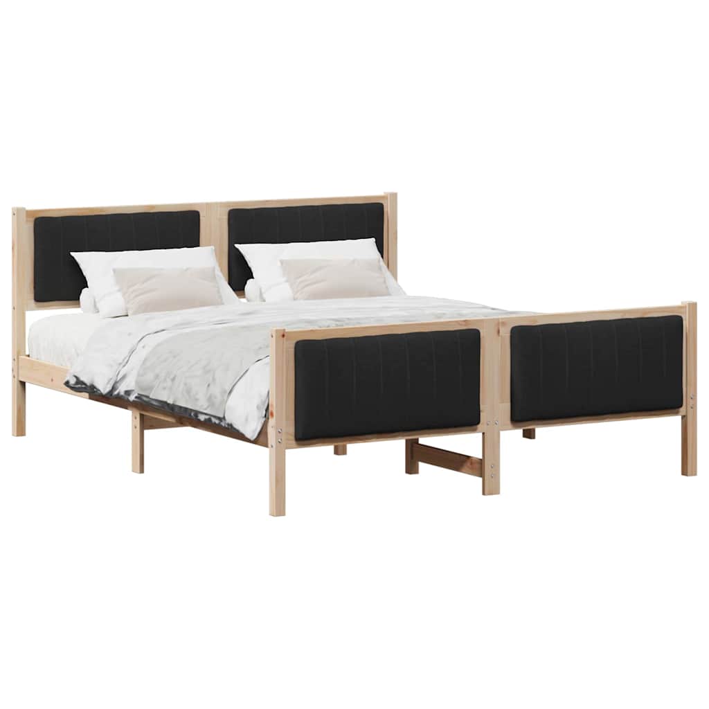 Estructura de cama matrimonial 165x209 Negro/ Madera