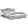 Estrutura da Cama de casal simple com cabeceira Cinza Sonoma 180 x 200 cm