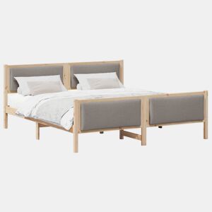 Estrutura De Cama Dupla - Cinzento-acastanhado 200 x 200 cm tecido