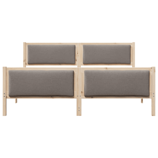 Estrutura De Cama Dupla - Cinzento-acastanhado 200 x 200 cm tecido Estrutura De Cama Dupla - Cinzento-acastanhado 200 x 200 cm tecido