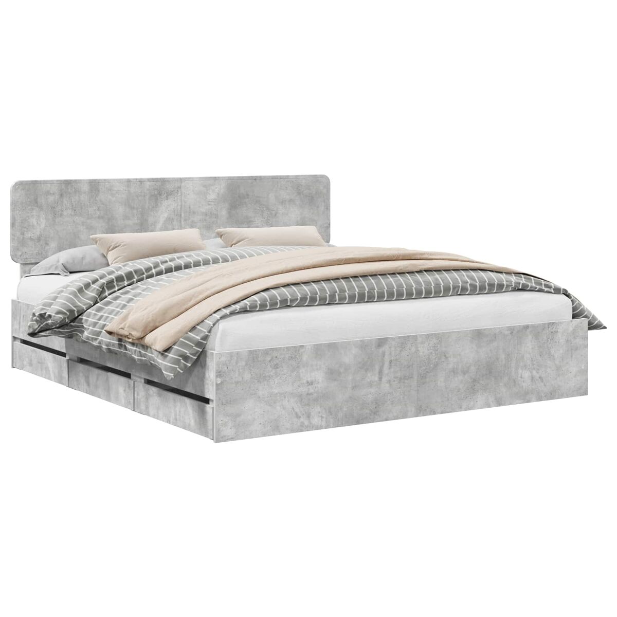Estructura de cama matrimonial 183x203 Gris
