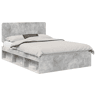Estrutura da Cama de casal simple com cabeceira Cinza Concreto 150 x 200 cm