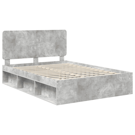 Estrutura da Cama de casal simple com cabeceira Cinza Concreto 150 x 200 cm