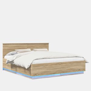 Estrutura da Cama de casal moderno com cabeceira Carvalho Sonoma 200 x 200 cm