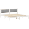 Estrutura da Cama de casal simple com cabeceira Cinzento-claro 200 x 200 cm