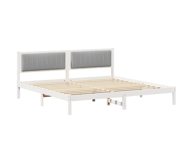 Estructura de cama matrimonial comodidad con cabecera - gris claro 200 x 200 cm