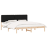 Estrutura de Cama de casal moderno com Cabeceira Estofada Preto 200 x 200 cm