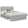 Estrutura da Cama de casal simple com cabeceira Cinza Sonoma 150 x 200 cm