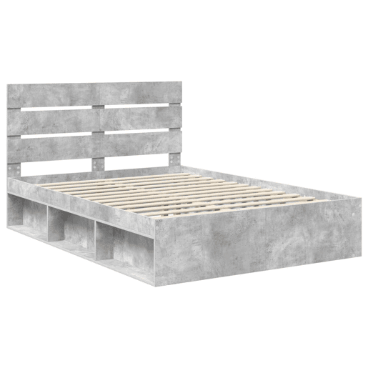 Estrutura de Cama de casal para adultos com cabeceira Concreto 160 x 200 cm Estrutura de Cama de casal para adultos com cabeceira Concreto 160 x 200 cm