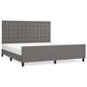 Estrutura de Cama de casal moderno c cabeceira 180x200cm couro artificial cinzento