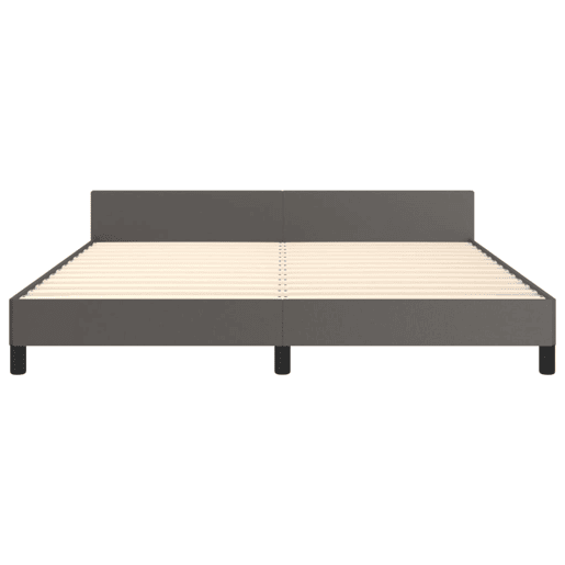 Estrutura de Cama de casal moderno c cabeceira 180x200cm couro artificial cinzento