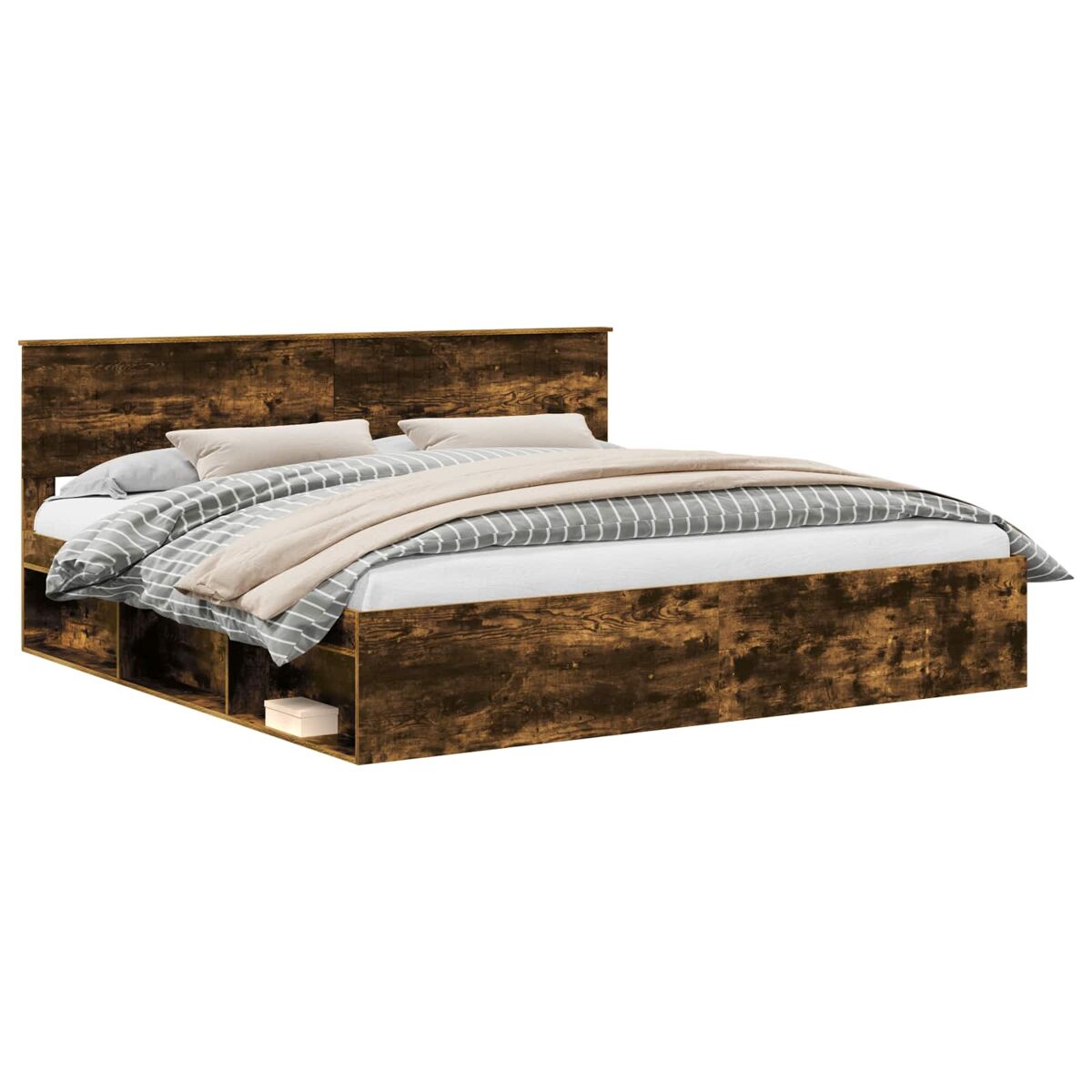 Estructura de cama matrimonial 203x210 Marrón
