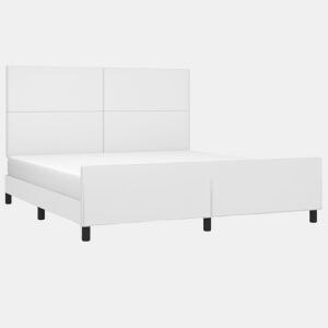 Estrutura Cama de casal simple c cabeceira 180x200 cm couro artificial branco