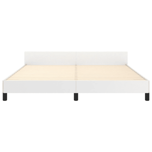 Estrutura Cama de casal simple c cabeceira 180x200 cm couro artificial branco