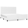 Estrutura Cama de casal simple c cabeceira 180x200 cm couro artificial branco