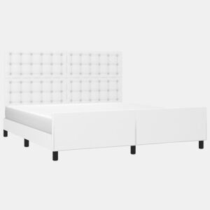 Estrutura Cama de casal simple c cabeceira 180x200 cm couro artificial branco