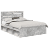 Estrutura da Cama de casal simple com cabeceira Cinza Concreto 150 x 200 cm