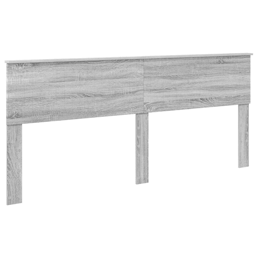 Estrutura de cama de casal king size com cabeceira - Cinza Sonoma 200 x 200 cm