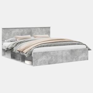 Estrutura de Cama de casal para adultos com cabeceira Concreto 180 x 200 cm