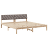 Estrutura de cama de casal com cabeceira - Marrom e taupe 180 x 200 cm
