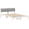 Estrutura De Cama De Casal Simple - Branco e cinza claro 160 x 200 cm