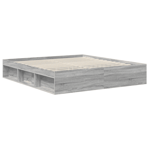 Estrutura da Cama de casal simple com cabeceira Cinza Sonoma 180 x 200 cm