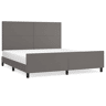 Estrutura de Cama de casal moderno c cabeceira 180x200cm couro artificial cinzento