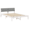 Estrutura De Cama De Casal Simple - Branco e cinza claro 160 x 200 cm