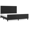 Estrutura de Cama de casal moderno c cabeceira 180x200cm couro artificial preto