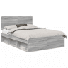 Estrutura da Cama de casal simple com cabeceira Cinza Sonoma 150 x 200 cm