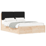 Estrutura de Cama de casal moderno com Cabeceira Estofada Preto 160 x 200 cm