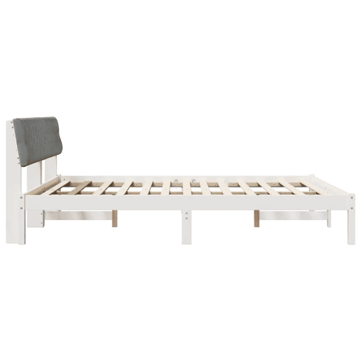 Estrutura De Cama De Casal Simple - Branco e cinza claro 180 x 200 cm Estrutura De Cama De Casal Simple - Branco e cinza claro 180 x 200 cm