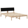 Estrutura da Cama de casal simple com cabeceira Castanho e preto 160 x 200 cm