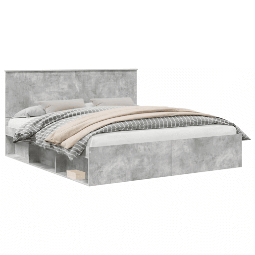 Estrutura de Cama de casal para adultos com cabeceira Concreto 180 x 200 cm