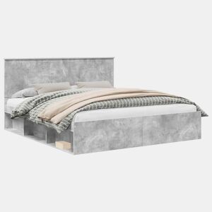 Estrutura de Cama de casal para adultos com cabeceira Concreto 180 x 200 cm