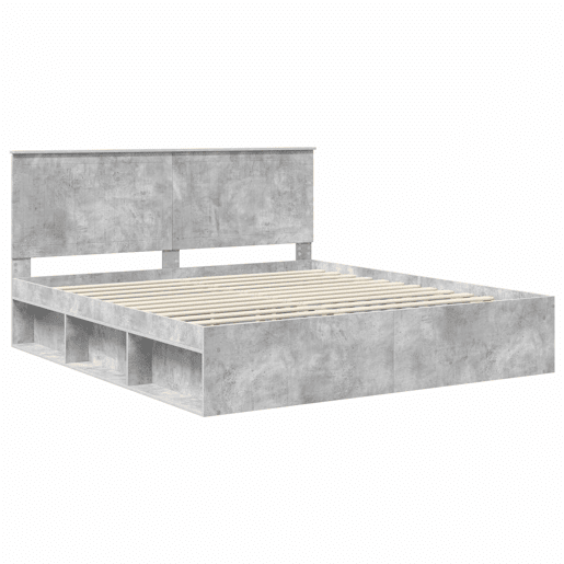 Estrutura de Cama de casal para adultos com cabeceira Concreto 180 x 200 cm