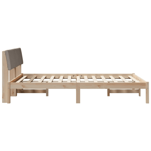 Estrutura de cama de casal com cabeceira - Marrom e taupe 160 x 200 cm Estrutura de cama de casal com cabeceira - Marrom e taupe 160 x 200 cm
