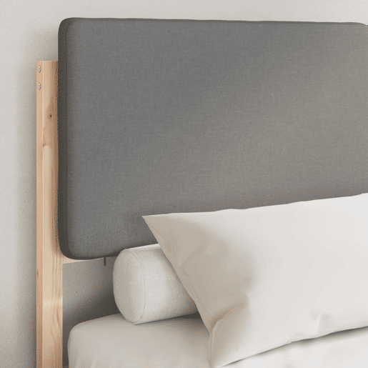 Estrutura de Cama de casal moderno com Cabeceira Estofada Cinzento-claro Estrutura de Cama de casal moderno com Cabeceira Estofada Cinzento-claro