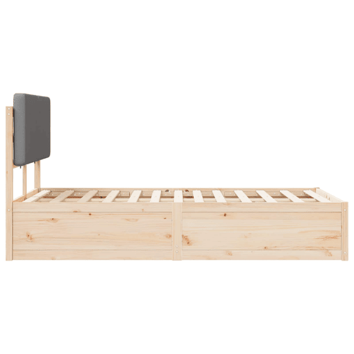 Estrutura de Cama de casal moderno com Cabeceira Estofada Cinzento-claro Estrutura de Cama de casal moderno com Cabeceira Estofada Cinzento-claro
