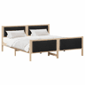 Estrutura de cama de casal com cabeceira - Preto 200 x 200 cm tecido