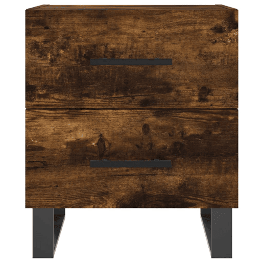 Soluna Home - Mesas de cabeceira Madeira trabalhada e ferro 2 piezas 40 x 35 x 47,5 cm